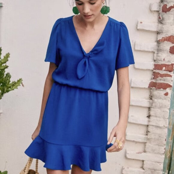 Sezane Gigi Dress in Electric Blue - Picture 1 of 4